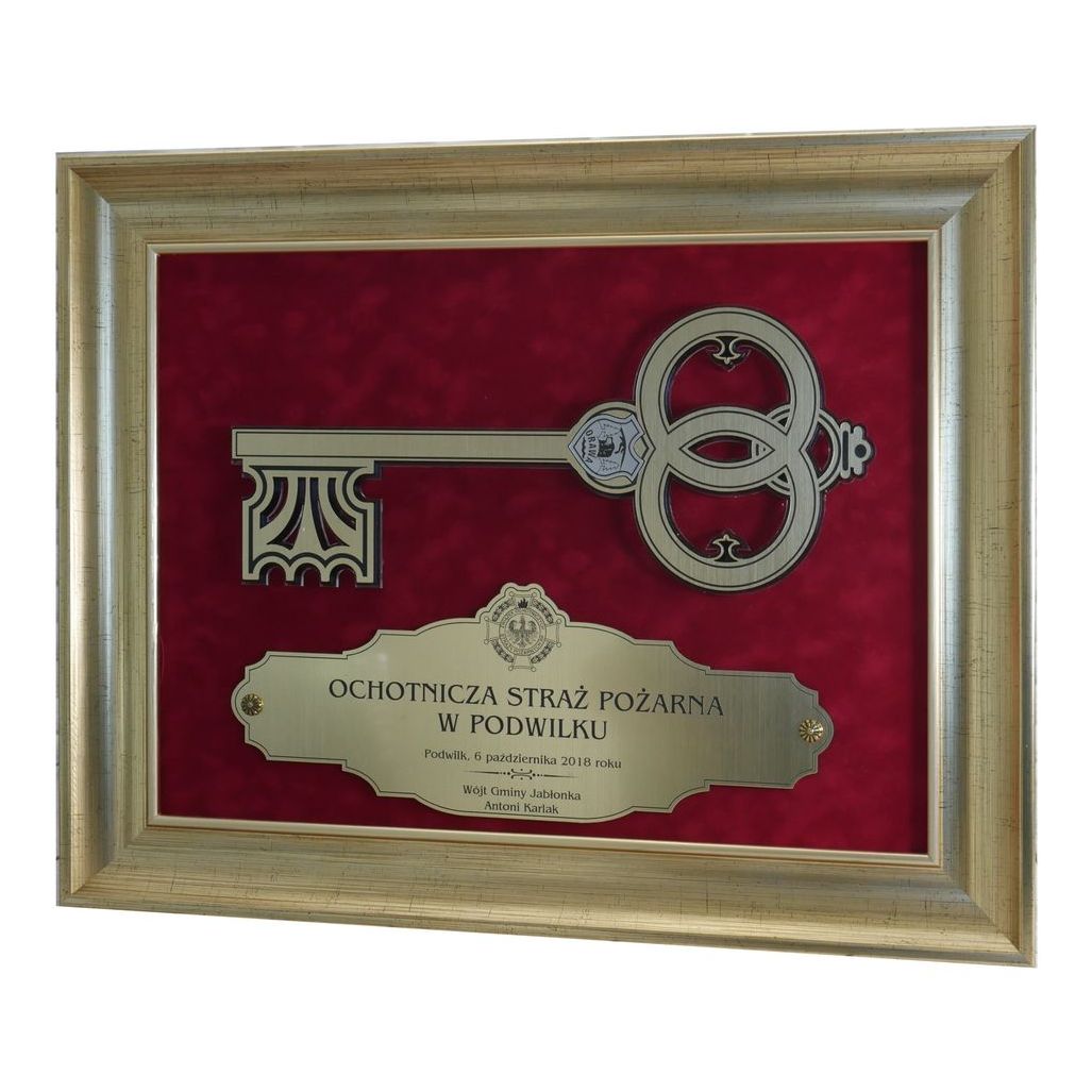 Pamiątkowy dyplom klucz w ramie 50 x 40