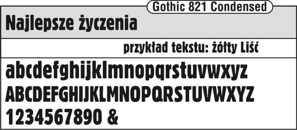 czcionka gothic821