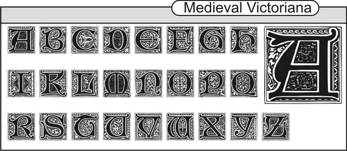 czcionka inicjały medieval victoriana