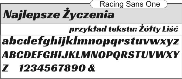 czcionka racing sans one