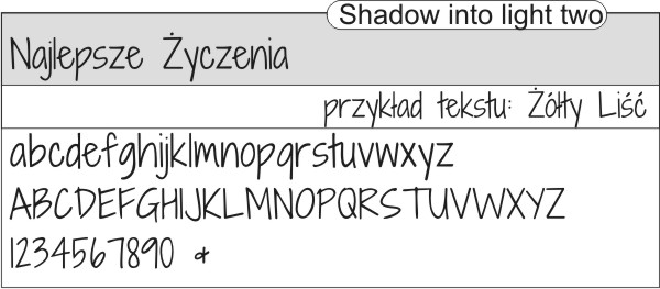 czcionka shadow into light two 