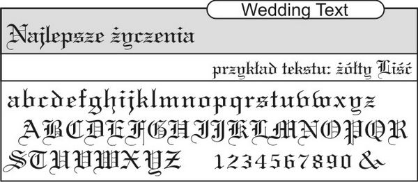 czcionka wedding text